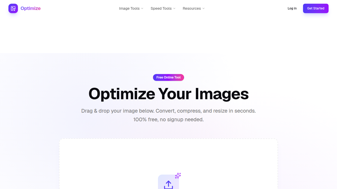 Optimize - Free Online Image Converter, Compressor & Optimizer - Webmasters website preview