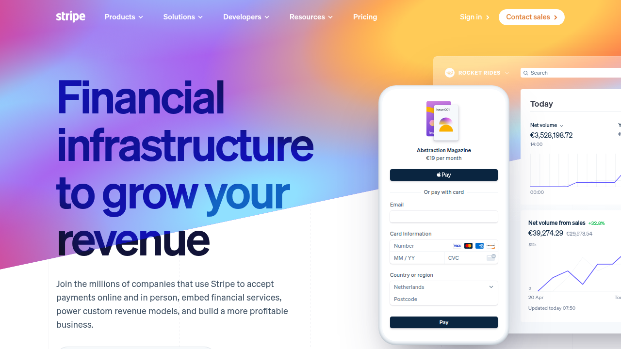 Stripe | Financial Infrastructure to Grow Your Revenue - Finance website thumbnail