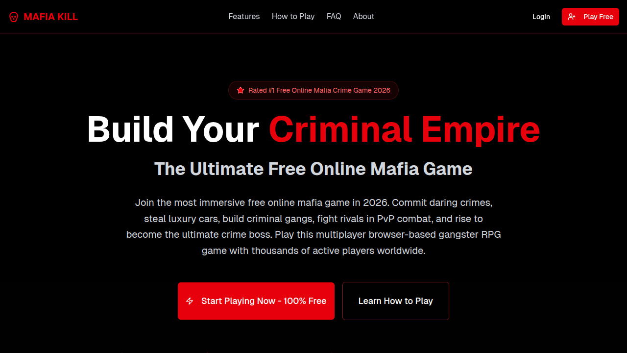 Mafia Kill - Free Online Mafia Game - Games website preview